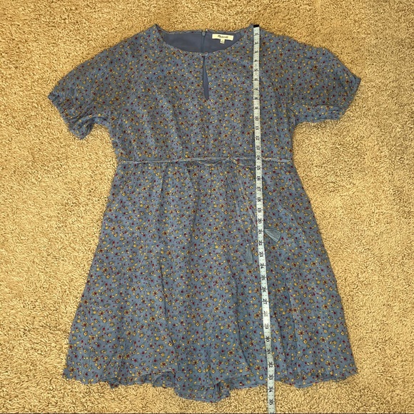 Madewell Tassel-Tie Mini Dress Calico Floral Blue - Picture 7 of 10